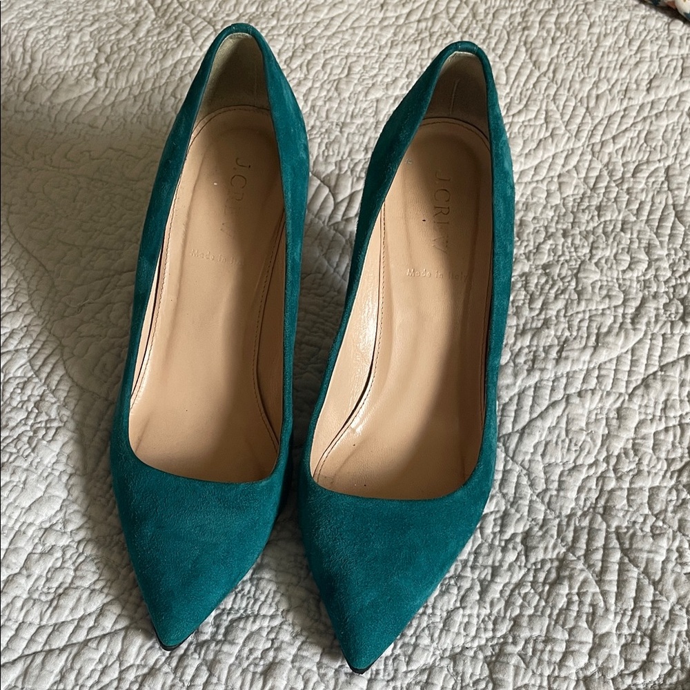 J. Crew Turquoise Suede Heels
